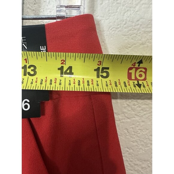 NY&C 7th Design Straight Leg Stretch Waist Red Work Pants Size 6 - Picture 5 of 10